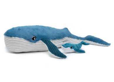 Soft toy - GIANT WHALE MOMMY/ BLUE BABY - DEGLINGOS