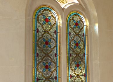 Décorations vitrail  - vitrail ornemental néo-gothique - L'ATELIER THEOPHILE