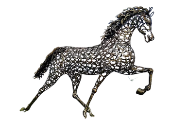 Sculptures, statuettes and miniatures - Metallic Horse Galopping - GRAND DÉCOR