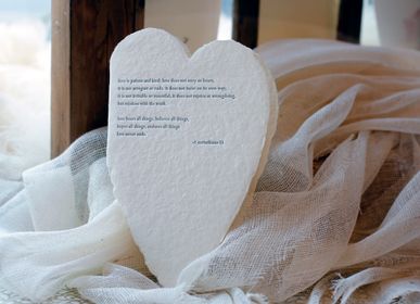 Stationery - Deckled Heart Handmade Paper Letterpress Card - OBLATION PAPERS AND PRESS