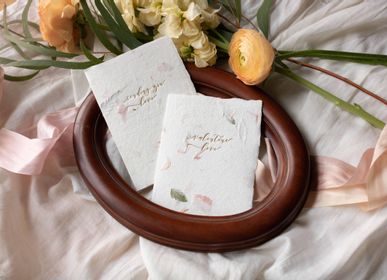Stationery - Love in Flowers Handmade Paper Letterpress Card - OBLATION PAPERS AND PRESS