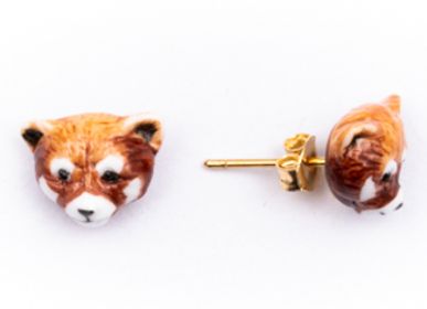 Bijoux - Puces d'oreilles panda rouge - NACH