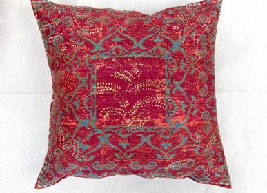 Fabric cushions - Vintage Floral Silk Cushion by Tharangini Studio - NEST