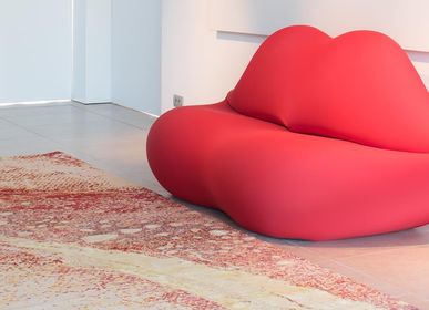 Tapis - Red Vibes, œuvre d'art, tapis original noué à la main - CREATIVE DESIGNS BY MICHELE