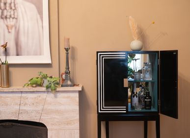 Sideboards - Art Deco Liqour Cabinet Black & White - AUTHENTIC MODELS