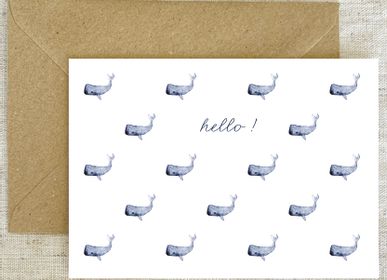 Carterie - Carte Postale - Baleine - BLEU COQUILLE