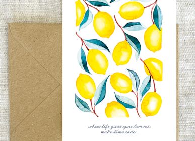 Carterie - Carte Postale - Citrons - BLEU COQUILLE