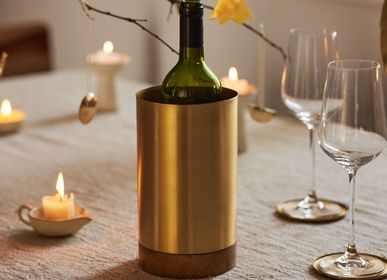 Wine accessories - Wood & Brass Wine Chiller - FLECK