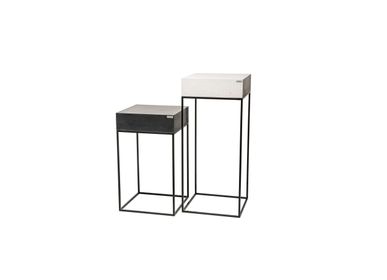 Night tables - ANGULUS COLUMNA Concrete and Steel Decorative Pedestal / Side Table / Stand - CO33 EXKLUSIVE BETONMÖBEL