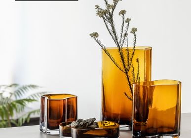 Vases - Vases en verre design moderne, luxe,  série CORAL, 4 couleurs - ELEMENT ACCESSORIES