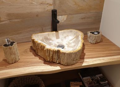 Sinks - PETRIFIED WOOD | Wash hand basins made of petrified wood - XYLEIA NATURAL INTERIORS