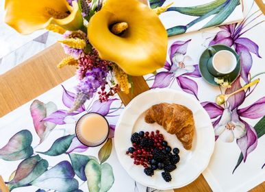 Kitchen linens - "Iris" Breakfast Set - THE NAPKING  BY BELLAVIA HOME