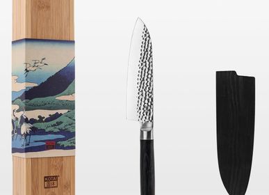 Knives - Santoku with bamboo Saya and bamboo box - 180 mm blade - KOTAI