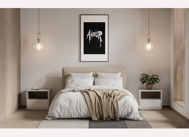 Poster - "AMOUR" - B/W - A3 Gallery quality Giclee Art Print by Kiki Gunn - KIKI GUNN - PRINT WORKS