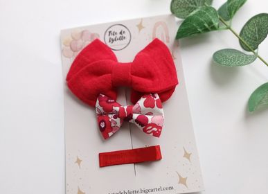 Hair accessories - TRIO 'Liberty Red' - TÊTE DE LYLOTTE