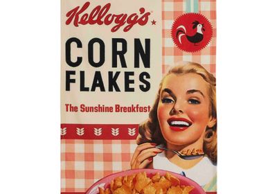 Tea towel - Kellogg's - Corn Flakes Vichy Rose / Tea towel - COUCKE