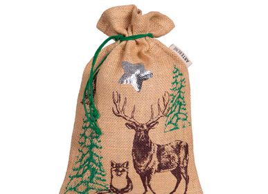 Guirlandes et boules de Noël - sac cadeau - jute - 20x30cm - ARTEBENE