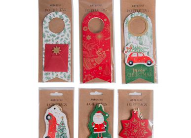 Guirlandes et boules de Noël - Etiquettes cadeaux - étiquette cadeau bouteille - ARTEBENE