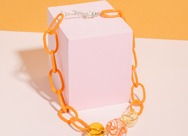 Art glass - Mandarina necklace  - LAJEWEL