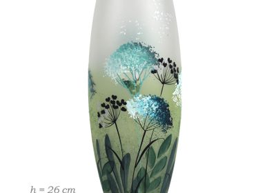 Vases - Vase tonneau en verre décoré d'art pour fleurs - 7ART SP. Z O.O.