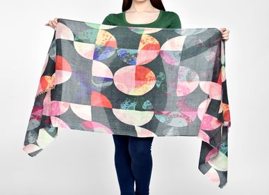 Foulards et écharpes - ÉCHARPE IMPRIMÉE EN LAINE ET SOIE - HINAR CORPORATION