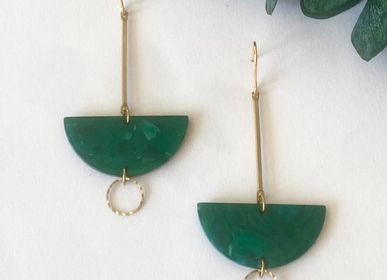 Bijoux - Brass and acetate earrings. - NAO JEWELS