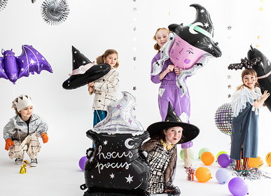 Objets de décoration - Halloween: Guirlande de ballons, Sac cadeau Chat, Ballons 30 cm, Hocus Pocus, Ballon en aluminium Chat - PARTYDECO