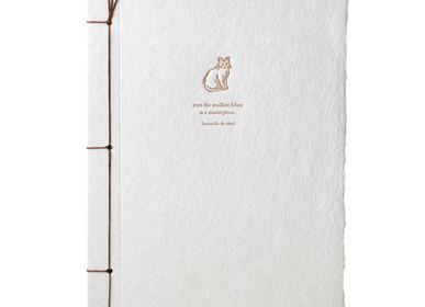 Papeterie - Journal d'inspiration typographique en papier fait main Léonard de Vinci - OBLATION PAPERS AND PRESS