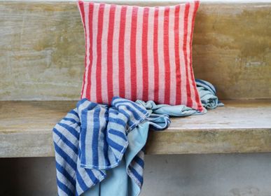 Fabric cushions - Textured Stripy Handspun Cotton Cushion Cover - OCK POP TOK