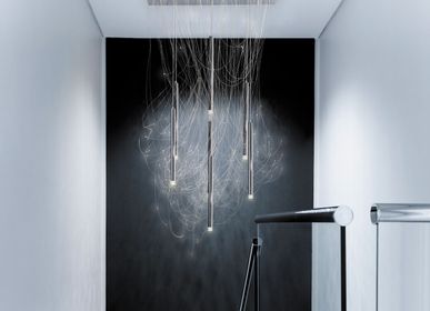 Suspensions - Lustre en Fibre Optique Tube Chrome - MOSS SERIES