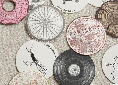 Stationery - hat+wig+glove Letterpress Coasters - OBLATION PAPERS AND PRESS