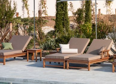 Deck chairs - Riviera larch sun lounger - AZUR CONFORT