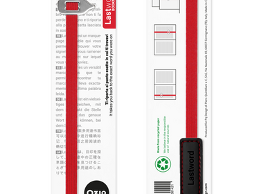 Stationery - Lastword, elastic bookmark - Red - OZIO