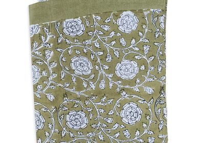 Linge de table textile - BANNA - NAPPE RONDE VERT OLIVE - JAMINI BY USHA BORA