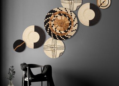 Decorative objects - Modern Minimalist Woven Bowl - 31” Checkered Banana Bark - ALL ACROSS AFRICA + KAZI