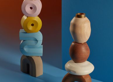 Sculptures, statuettes and miniatures - Terrane Stackable Candle Holders - PANISA OBJECTS