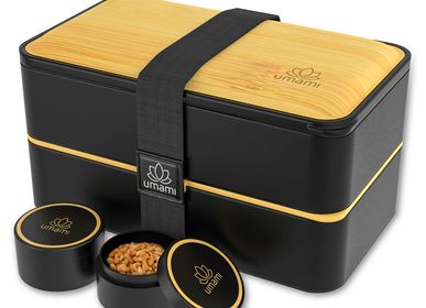 Boîtes de conservation - Noir et Bambou Bento Lunch Box Tout-en-1  - UMAMI