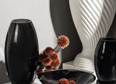 Vases - Vases et bol modernes innovants, design haut de gamme, verre noir luxueux - ELEMENT ACCESSORIES