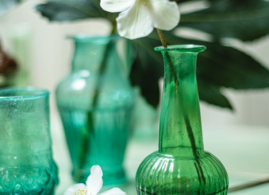 Vases - Vase en verre recyclé vert - DE WELDAAD AUTHENTIC INTERIOR