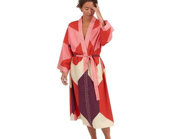 Homewear - Sky Red kimono - HELLEN VAN BERKEL HEARTMADE PRINTS