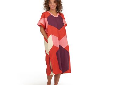 Homewear - Skye Red short dress - HELLEN VAN BERKEL HEARTMADE PRINTS