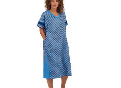 Homewear - Water Blue short dress - HELLEN VAN BERKEL HEARTMADE PRINTS