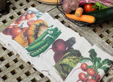 Cadeaux - Serviettes Imprimées en Lin Lavé │ Légumes, 6 dessins - LINOROOM 100% LINEN TEXTILES