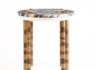 Card tables - Ipanema Brass Marble Side Table - DUISTT