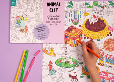 Customizable objects - COLORING POSTER - ANIMAL CITY - OMY