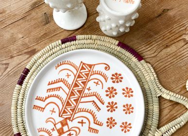 Everyday plates - White ceramic plate with ATLAS TERRACOTTA patern - LALLA DE MOULATI