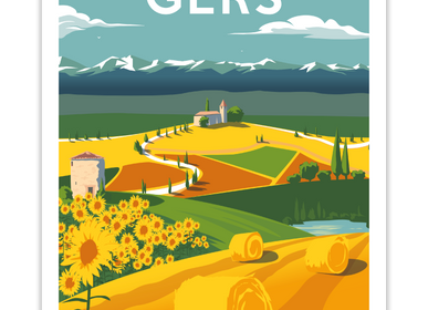 Poster - Poster GERS "Heart of Gascony" - MARCEL TRAVELPOSTERS