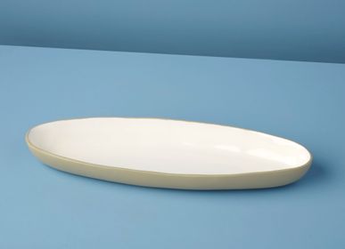 Platter and bowls - Dove Aluminum & Enamel Oval Dish - BE HOME