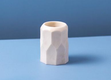 Objets de décoration - Support pour brosse à dents en marbre blanc alvéolé - BE HOME