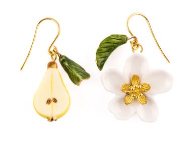 Jewelry - “Harvest Time” Pear & Flower Earrings  - NACH